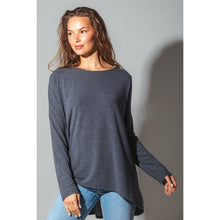 Load image into Gallery viewer, "Lancer" Relaxed Long Sleeve Jersey Tunic (Charcoal)