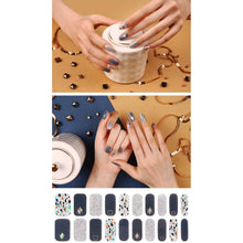 Load image into Gallery viewer, Gel Nail Stickers - Charcoal Blue Mosaic