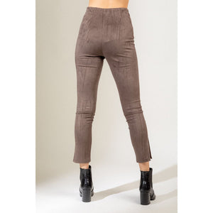 "Friday Night" Faux Suede Stretchy Leggings
