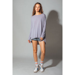 "Lancer" Relaxed Long Sleeve Jersey Tunic (Slate)