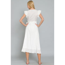 Load image into Gallery viewer, &quot;Faithful&quot; White Ruffle Sleeve Wrap Midi Dress