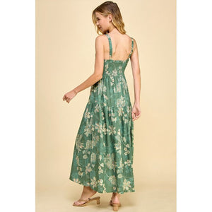 "Rowena" Floral Smocked Back Maxi Tiered Dress