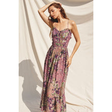 Load image into Gallery viewer, &quot;Aster Garden&quot; Paisley Floral Open Back Midi Dress