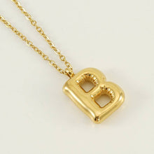 Load image into Gallery viewer, Bubble Initial Necklace - 18K Gold Plated Stainless Steel