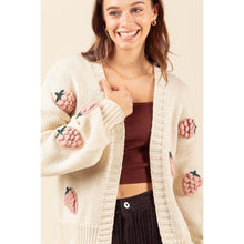 Load image into Gallery viewer, &quot;Cecilia&quot; Chunky Open Cardigan (Strawberry Crochet)