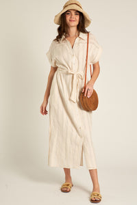 "Alverado" Cotton Lurex Shirt-Dress