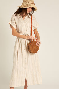 "Alverado" Cotton Lurex Shirt-Dress