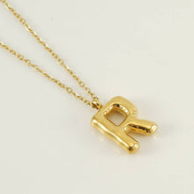 Load image into Gallery viewer, Bubble Initial Necklace - 18K Gold Plated Stainless Steel