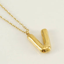 Load image into Gallery viewer, Bubble Initial Necklace - 18K Gold Plated Stainless Steel