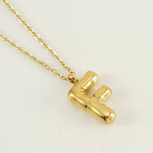 Load image into Gallery viewer, Bubble Initial Necklace - 18K Gold Plated Stainless Steel