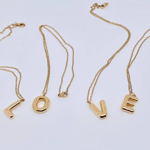 Load image into Gallery viewer, Bubble Initial Necklace - 18K Gold Plated Stainless Steel