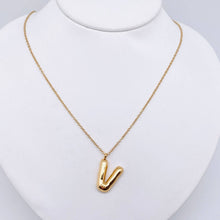 Load image into Gallery viewer, Bubble Initial Necklace - 18K Gold Plated Stainless Steel