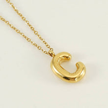 Load image into Gallery viewer, Bubble Initial Necklace - 18K Gold Plated Stainless Steel