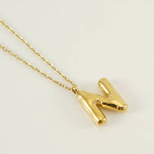 Load image into Gallery viewer, Bubble Initial Necklace - 18K Gold Plated Stainless Steel