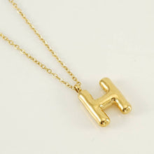 Load image into Gallery viewer, Bubble Initial Necklace - 18K Gold Plated Stainless Steel