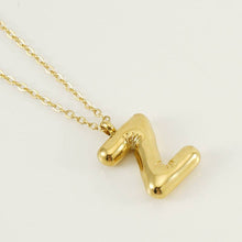 Load image into Gallery viewer, Bubble Initial Necklace - 18K Gold Plated Stainless Steel