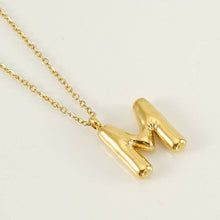 Load image into Gallery viewer, Bubble Initial Necklace - 18K Gold Plated Stainless Steel