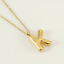 Load image into Gallery viewer, Bubble Initial Necklace - 18K Gold Plated Stainless Steel