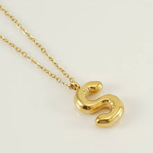 Load image into Gallery viewer, Bubble Initial Necklace - 18K Gold Plated Stainless Steel