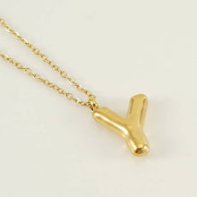 Load image into Gallery viewer, Bubble Initial Necklace - 18K Gold Plated Stainless Steel