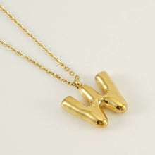 Load image into Gallery viewer, Bubble Initial Necklace - 18K Gold Plated Stainless Steel