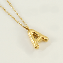 Load image into Gallery viewer, Bubble Initial Necklace - 18K Gold Plated Stainless Steel