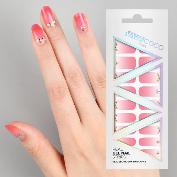 Gel Nail Stickers - Pink Aurora
