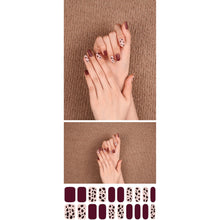 Load image into Gallery viewer, Gel Nail Stickers - Burgundy Leopard (Matte Finish)