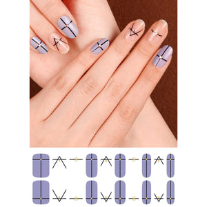 Gel Nail Stickers - Simple Lines (Lilac)