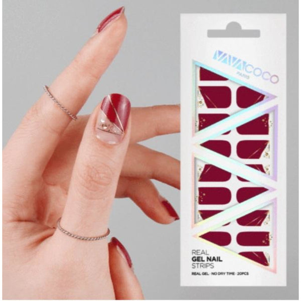 Gel Nail Stickers - Geometric Wine