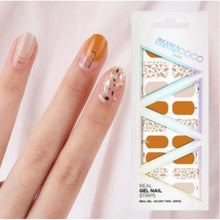 Load image into Gallery viewer, Gel Nail Stickers - Shattered Stones (Tangerine/Pink/Olive)