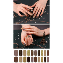 Load image into Gallery viewer, Gel Nail Stickers - Bling Beige Wave