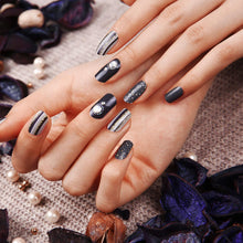 Load image into Gallery viewer, Gel Nail Stickers - Vertical Beams (Navy)