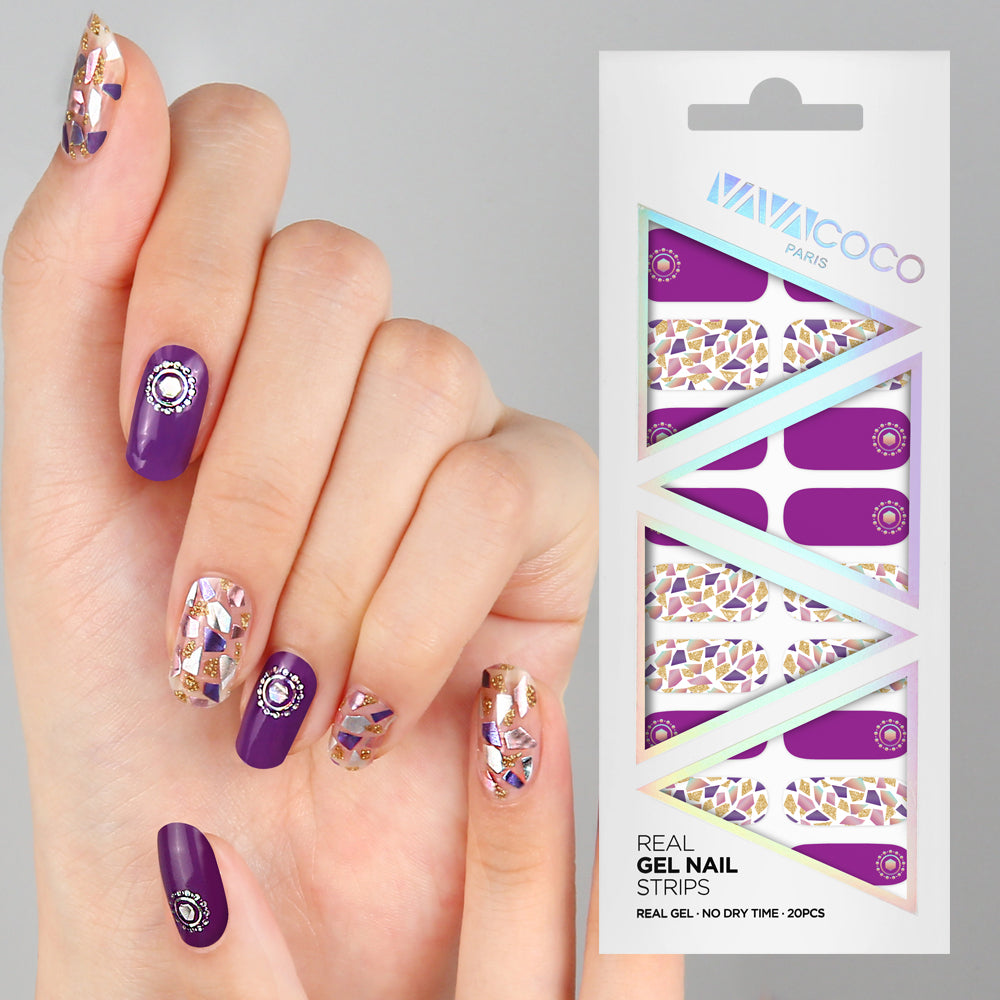 Copy of Gel Nail Stickers - Mosaic (Purple) – miel